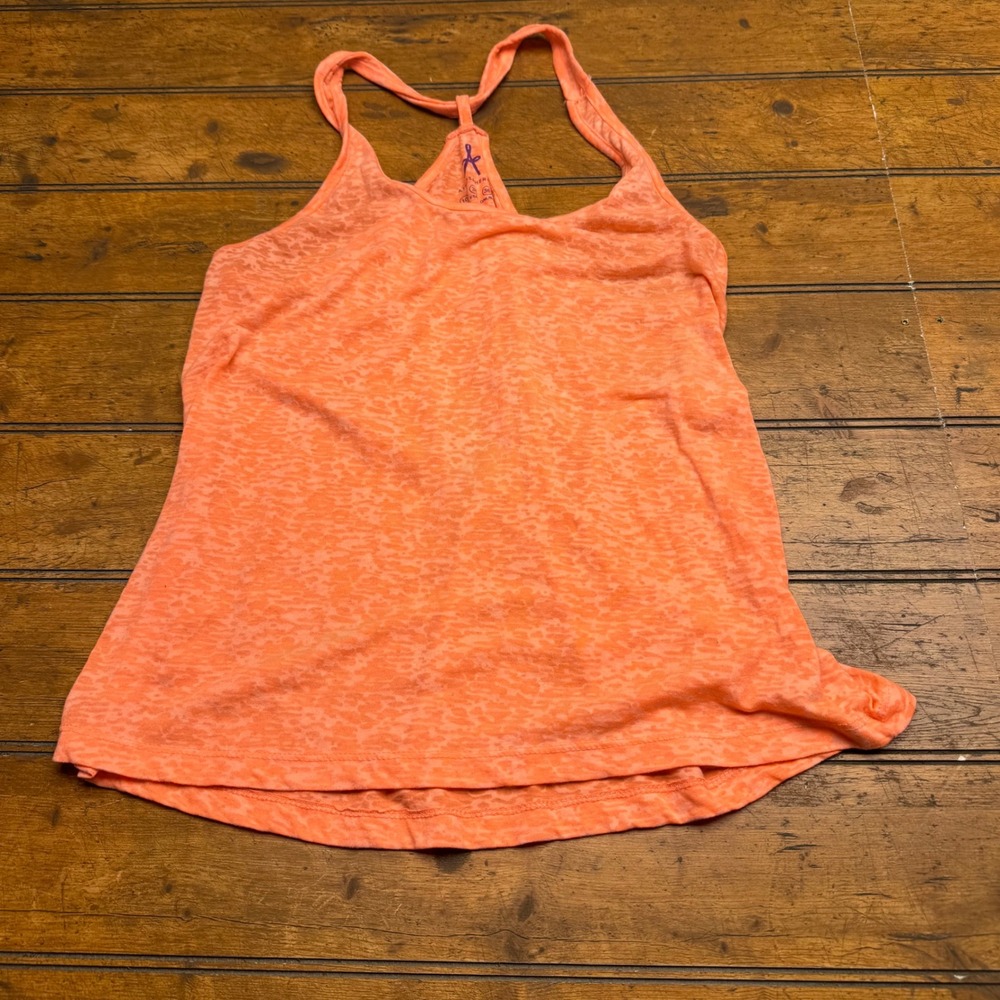 Atmosphere Orange Burnout Racerback Tank Top Women's Size 10 Athletic Activewear
